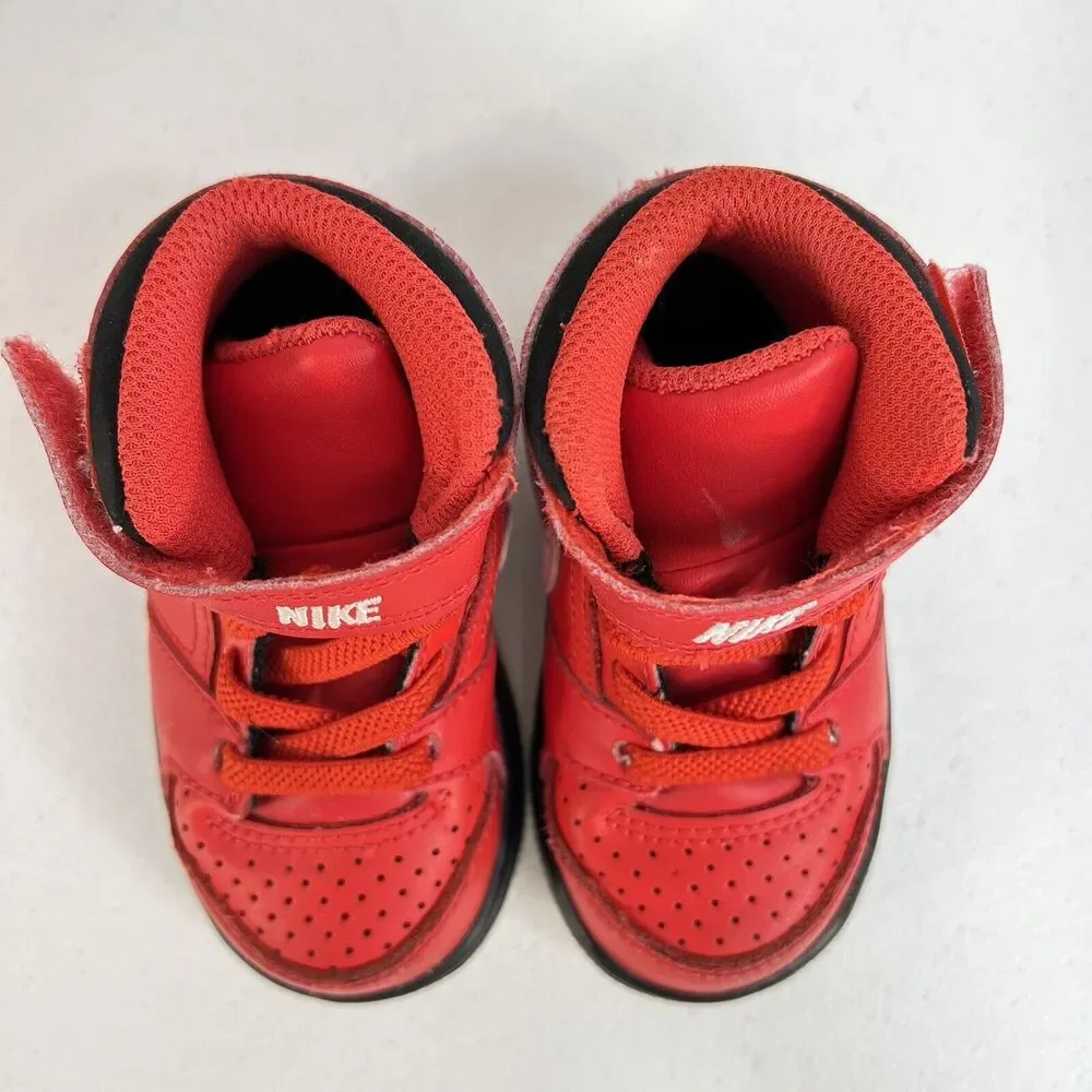 Nike Size 5C Toddler Court Borough Red Leather Sneakers 585616-610 Shoes Classic